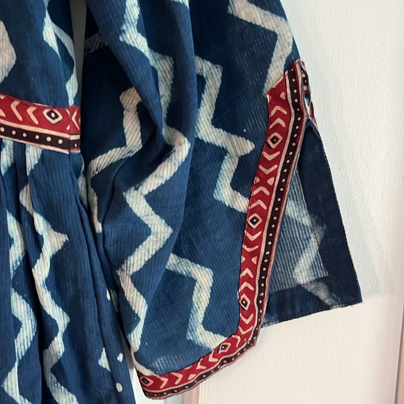 100% Cotton Tunic Blouse 3/4 Sleeve by Blu Nomad - Picture 4 of 12